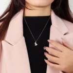 Geometric Lab Diamond Gourd Pendant in 18k White Gold - Image 4