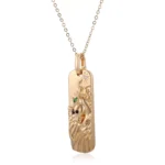 Pear Cut Emerald Pendant Necklace Horse Motif Black Crystal Accent(pendant only) - Image 2