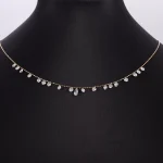 Pear Shape Lab Diamond Necklace | 18K Gold Lab Diamond Choker with 19-Bead Accents​
