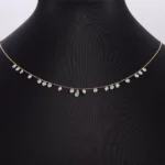 Pear Shape Lab Diamond Necklace | 18K Yeloow Gold Lab Diamond Choker with 19-Bead Accents​ - Image 3