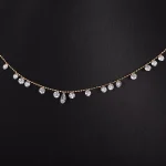 Pear Shape Lab Diamond Necklace | 18K Gold Lab Diamond Choker with 19-Bead Accents​