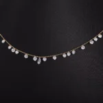 Pear Shape Lab Diamond Necklace | 18K Yeloow Gold Lab Diamond Choker with 19-Bead Accents​ - Image 4