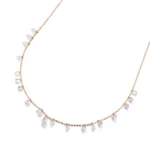 Pear Shape Lab Diamond Necklace | 18K Yeloow Gold Lab Diamond Choker with 19-Bead Accents​ - Image 2