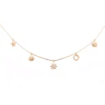 Round Cut Diamond Bracelet Celestial Star Moon Charm Style - Image 2
