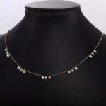 15-Stone Lab Diamond Choker | 18K Yellow Gold Lab Diamond Necklace with Round-Cut - Image 5