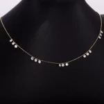 15-Stone Lab Diamond Choker | 18K Yellow Gold Lab Diamond Necklace with Round-Cut - Image 4