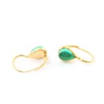 *Elegant Gold Hoop Earrings with Pear-Cut Emeralds - Image 3