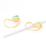 *Elegant Gold Hoop Earrings with Pear-Cut Emeralds - Image 4