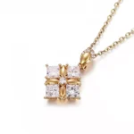 Princess Cut Lab Diamond Pendant Necklace Geometric Cross Charm Style(pendant only) - Image 2