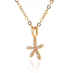 Round Cut Diamond Pendant Necklace Paved Starfish Charm Style(pendant only) - Image 2