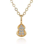 Round Cut Diamond Pendant Necklace Lucky Wulu Gourd Charm Style (pendant only)