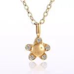Round Cut Diamond Pendant Necklace Smiley Face Flower Charm Style(pendant only)