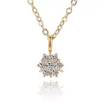 Round Cut Diamond Pendant Necklace Seven Stone Cluster Charm Style