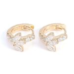 *Leaf-Shaped Marquise Moissanite Hoop Earrings