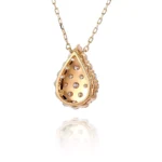 Round Cut Lab Diamond Pendant Necklace Teardrop Cluster Style - Image 2