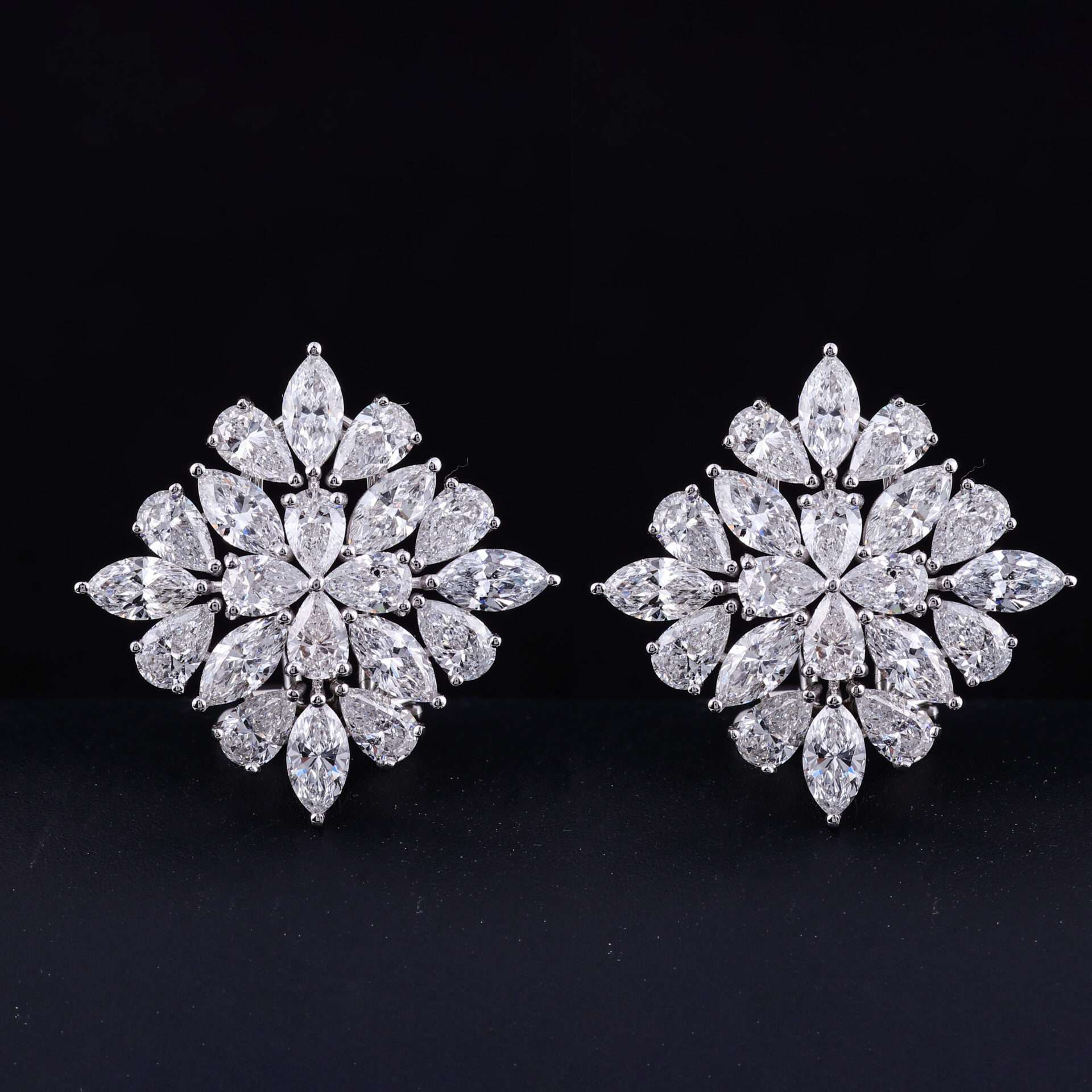 LE1875-scaled-1 Exquisite 7.04CTW Floral Lab-Grown Diamond Earrings - Image 1