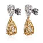 The “Canary Dream” Bridal Double Pear Moissanite Earrings by Natalie - Image 5